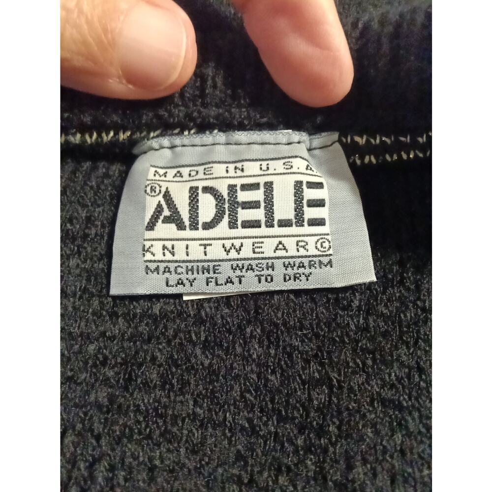 Adele Knitwear Sweater Medium/Large Vintage 80s/90s USA Gold Metallic Pullover - Picture 3 of 6